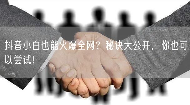 抖音小白也能火爆全网？秘诀大公开，你也可以尝试！