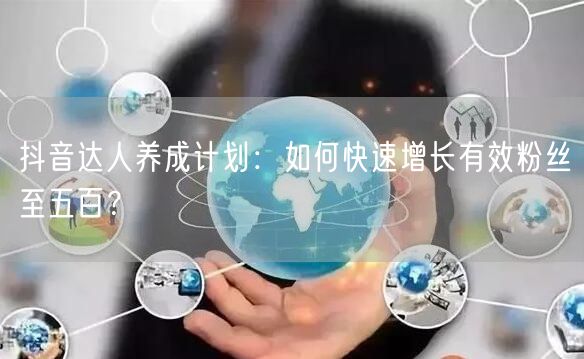 抖音达人养成计划:如何快速增长有效粉丝至五百?