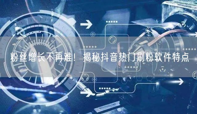 粉丝增长不再难!揭秘抖音热门刷粉软件特点