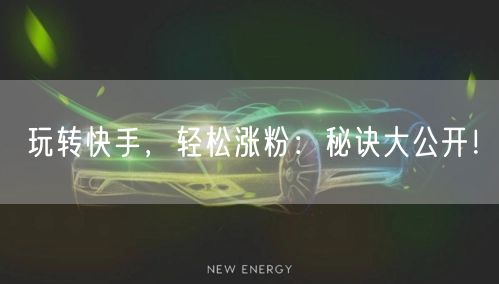 玩转快手,轻松涨粉:秘诀大公开!